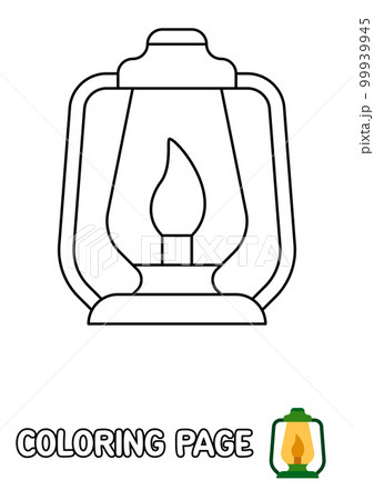 Coloring page with lantern for kids