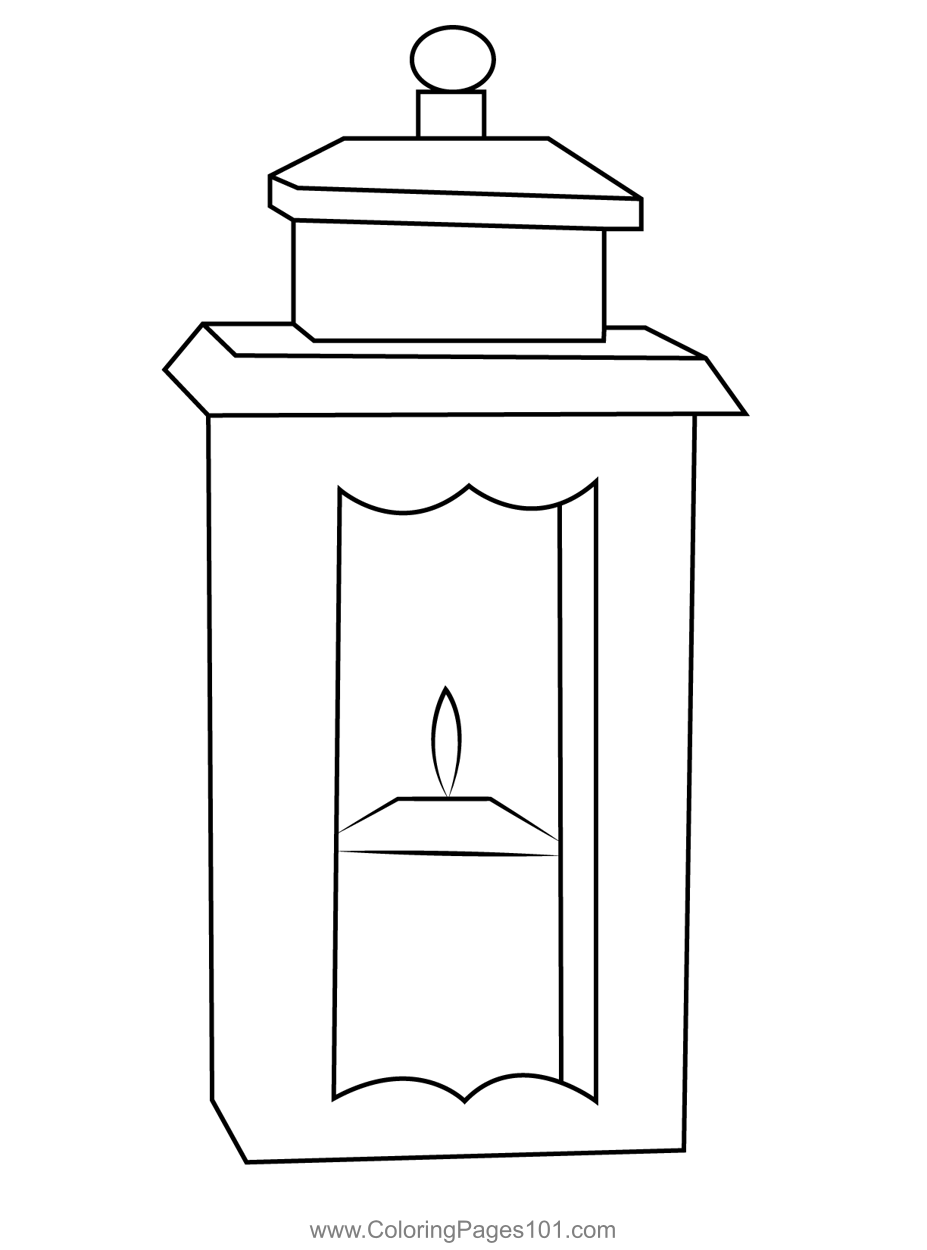 Lantern coloring page for kids