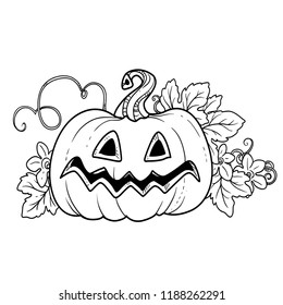 Big funny lantern pumpkin cut out stock vector royalty free