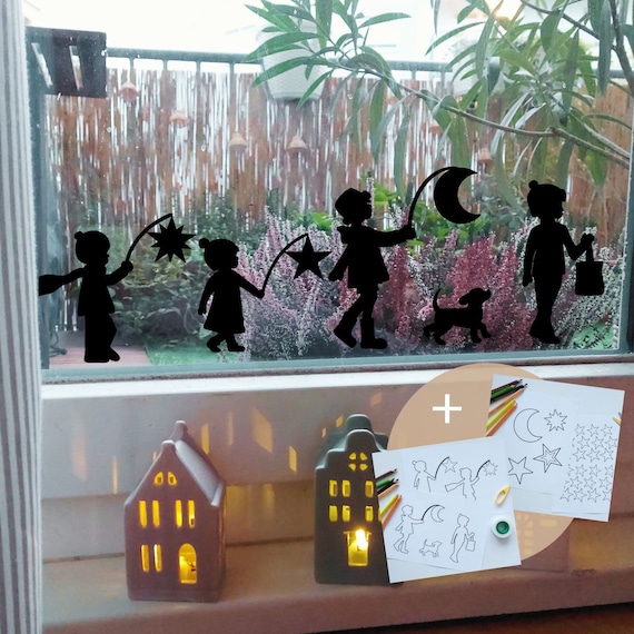 Lantern children template window lanterns saint martin lanterns parade template coloring page instant print window picture make children lantern festival