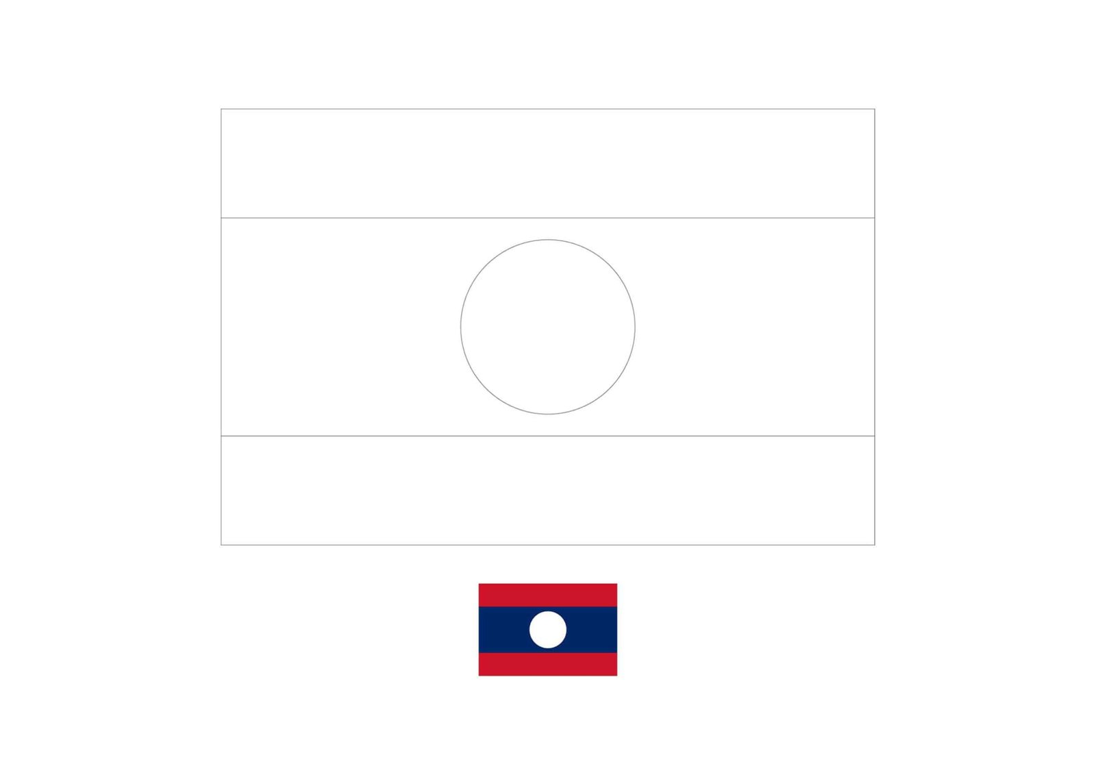 Flag of laos coloring page