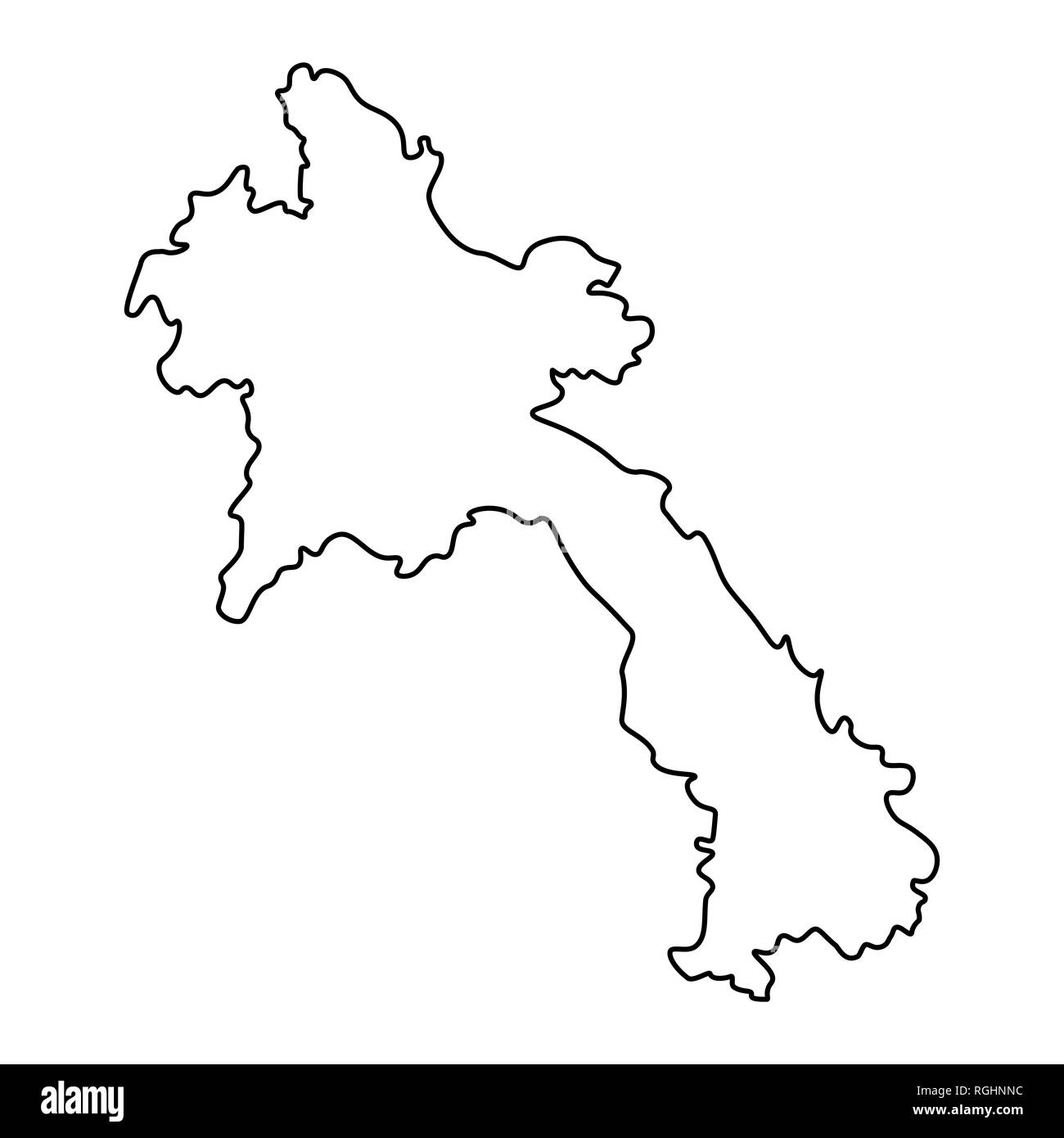 Laos outline silhouette map illustration hi