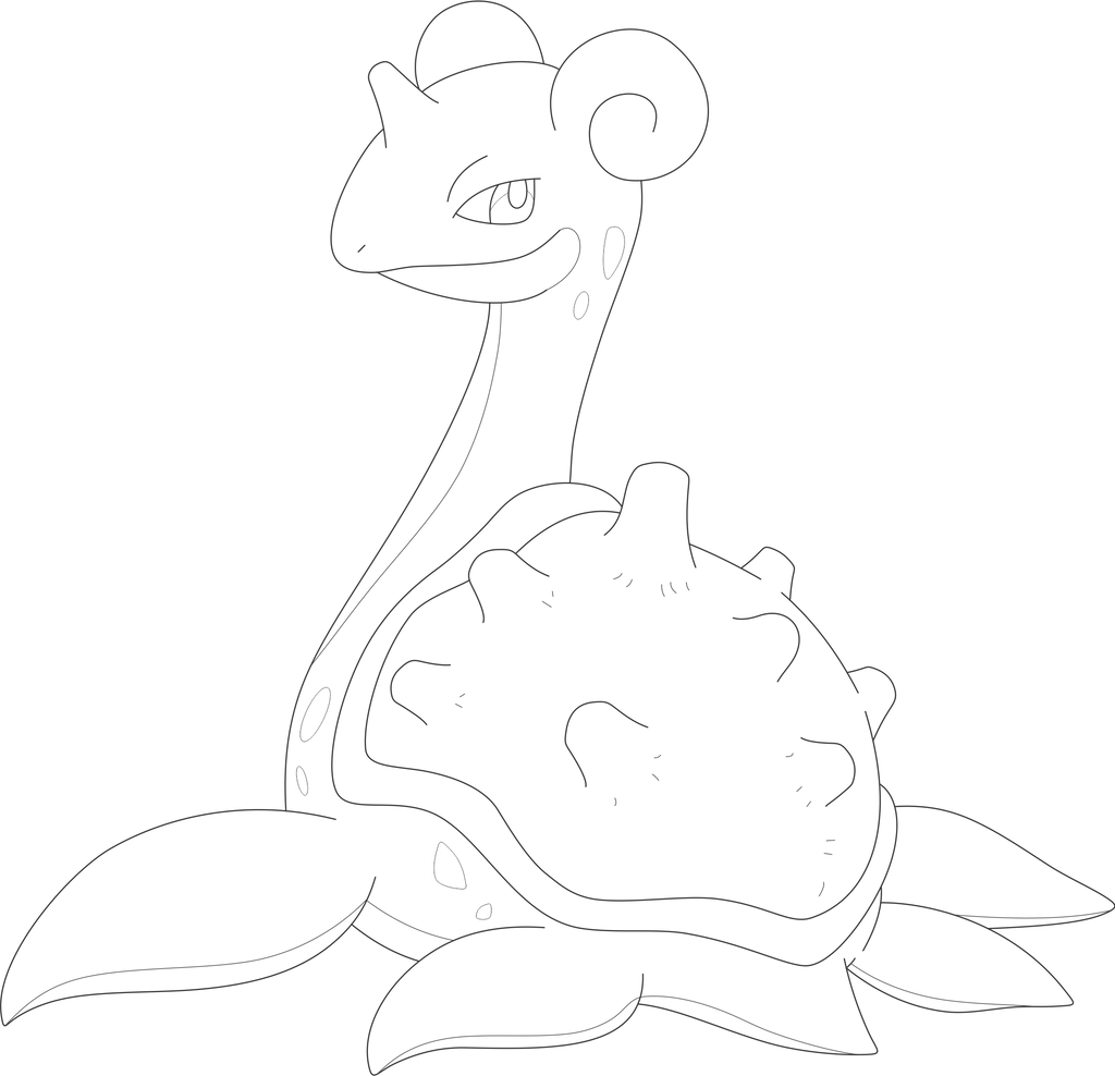 Lineart of lapras by inukawaiilover on