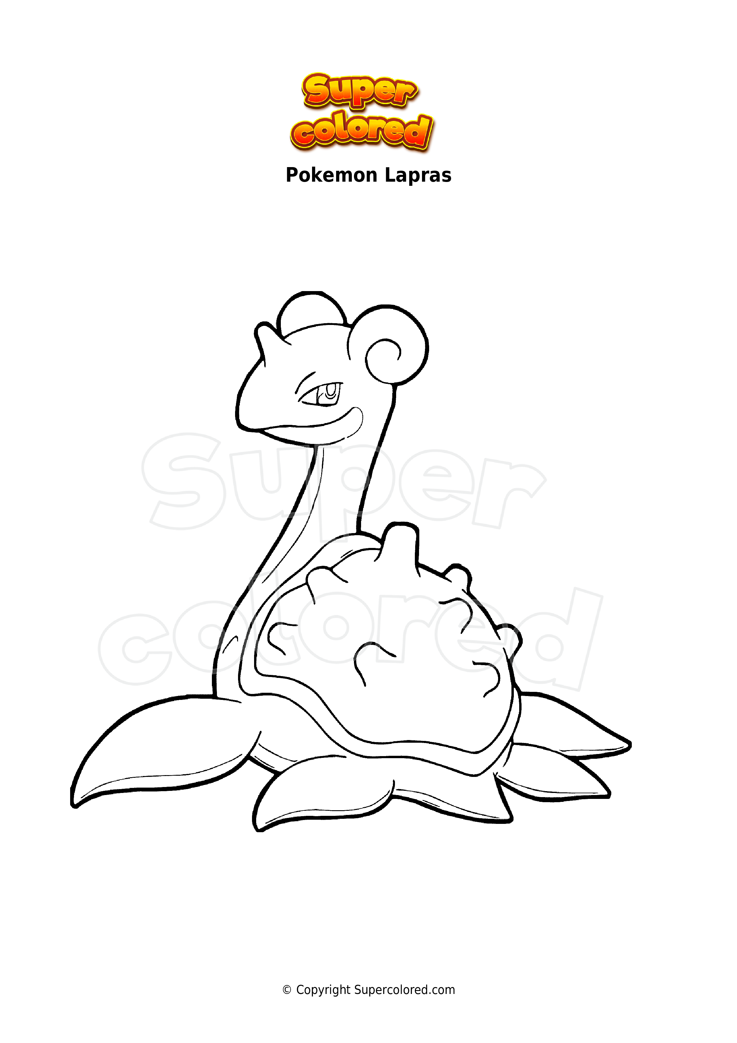 Coloring page pokemon lapras