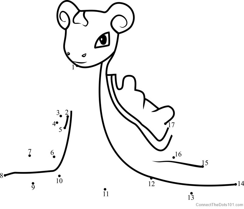 Lapras pokemon go dot to dot printable worksheet