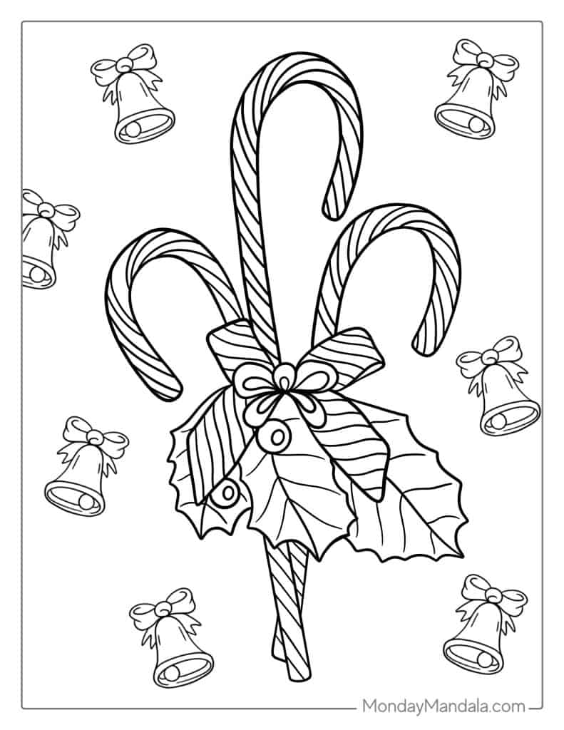 Candy cane coloring pages free pdf printables