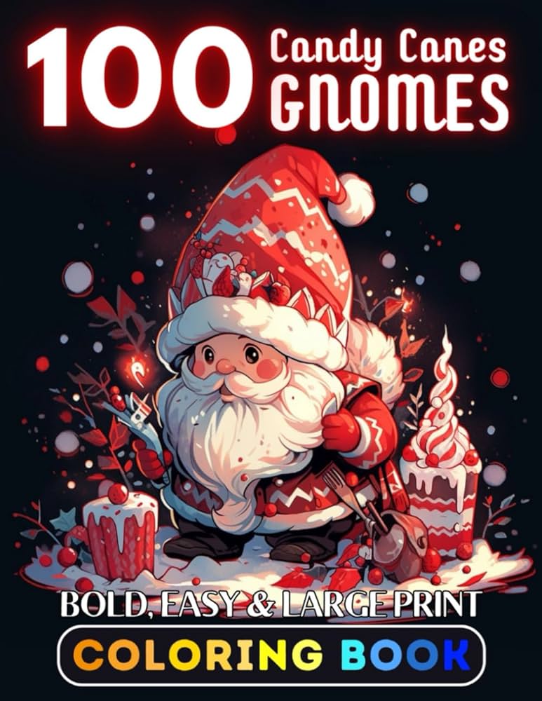 Candy canes gnomes a christmas loring book for all ages unique fun christmas gnomes easy