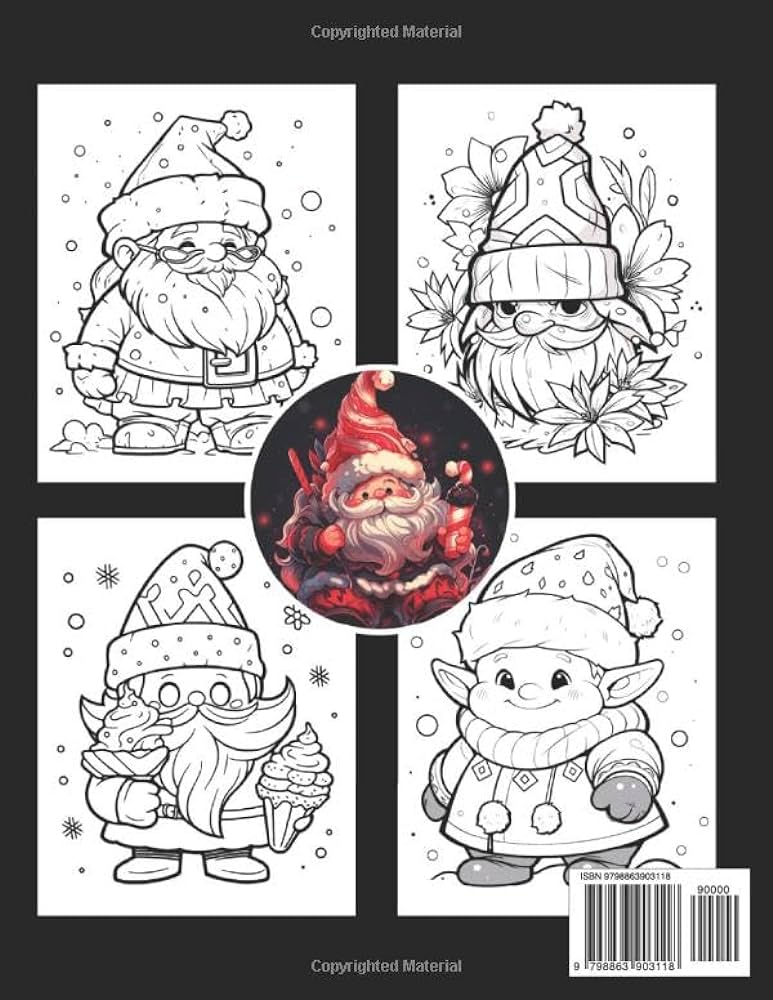 Candy canes gnomes a christmas loring book for all ages unique fun christmas gnomes easy
