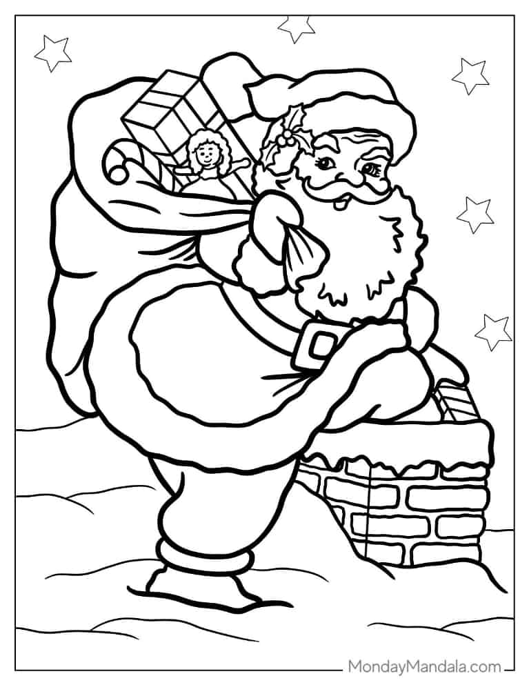 Christmas coloring pages free pdf printables