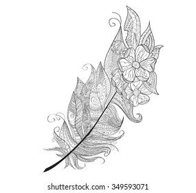 Feather coloring pages stock photos