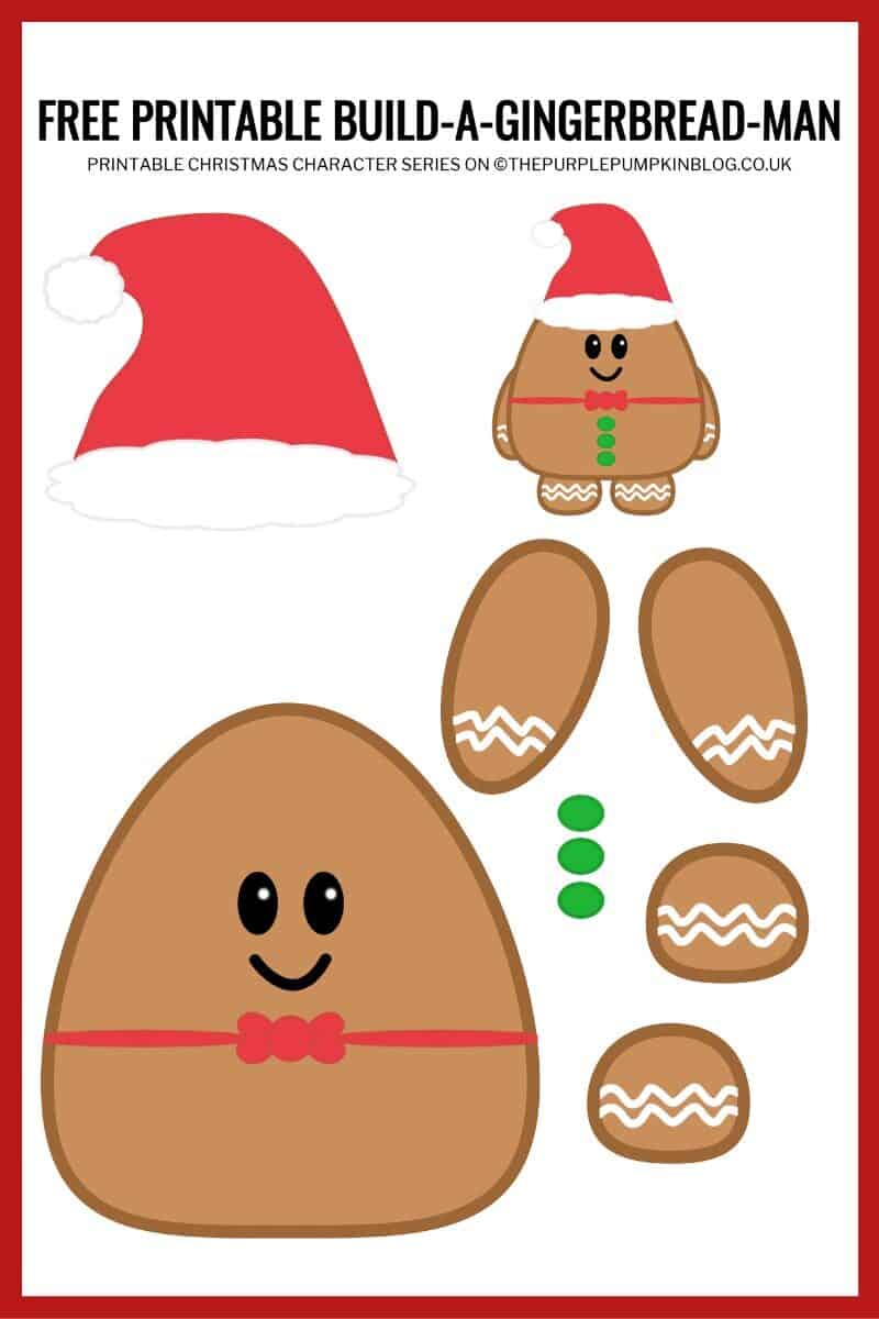 Build a gingerbread man printable paper gingerbread man template