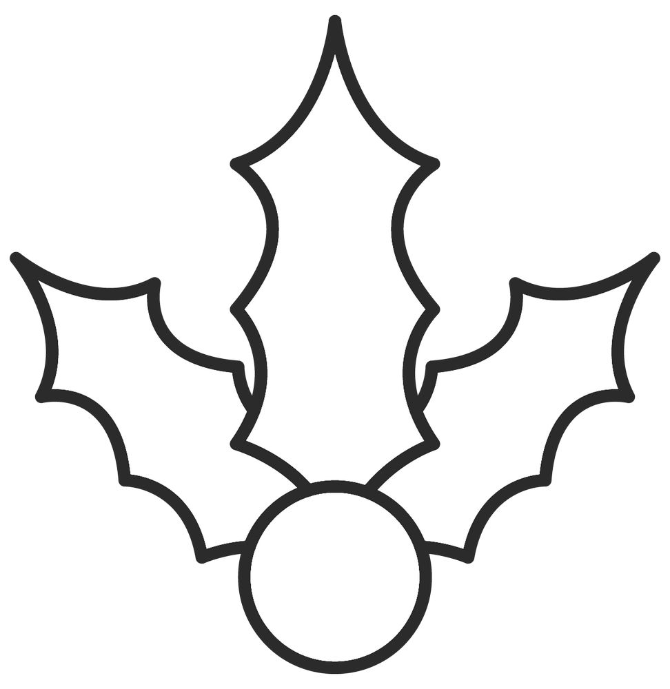 Holly leaf template