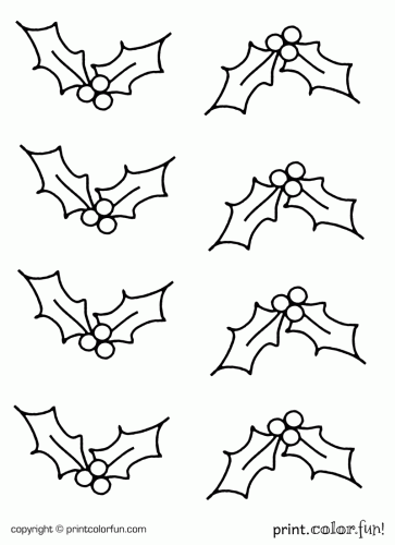 Holly clipart coloring pages for festive christmas crafting fun at printcolorfun christmas applique leaves template free printable leaf template