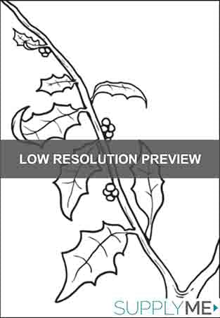 Printable christmas holly coloring page for kids â