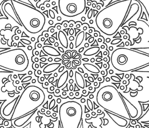 Large mandala printable adult coloring page