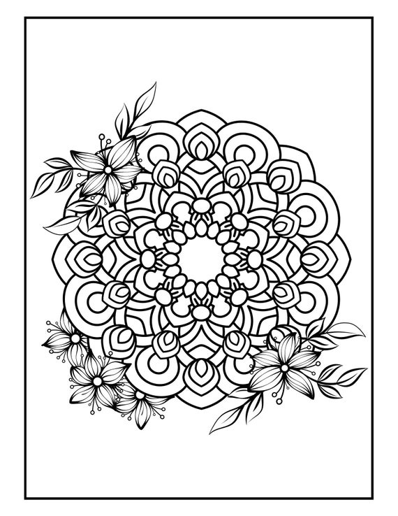 Large print coloring book for seniors digital activity book for seniors easy bold flower designs large coloring pages spring coloring pages