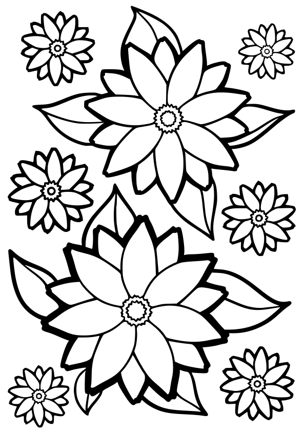 Flower drawing for coloring page free printable nurieworld