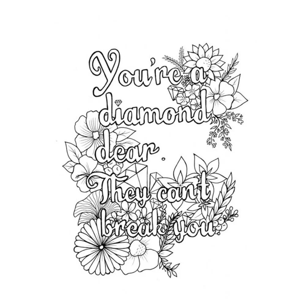 Easy coloring book for inspirational quotes simple large print coloring pages with motivational sayings