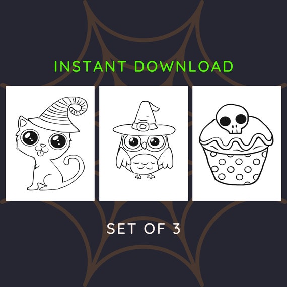 Best value set of preschool halloween coloring pages instant download big and easy pages to color for kids at home large print coloring