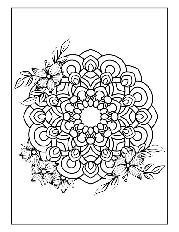 Large print coloring book for seniors digital activity book for seniors easy bold flower designs large coloring pages spring coloring pages