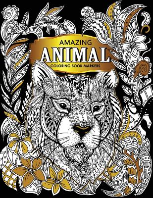 Amazing animal coloring book markers premium large print coloring books for adults paperback wild rumpus