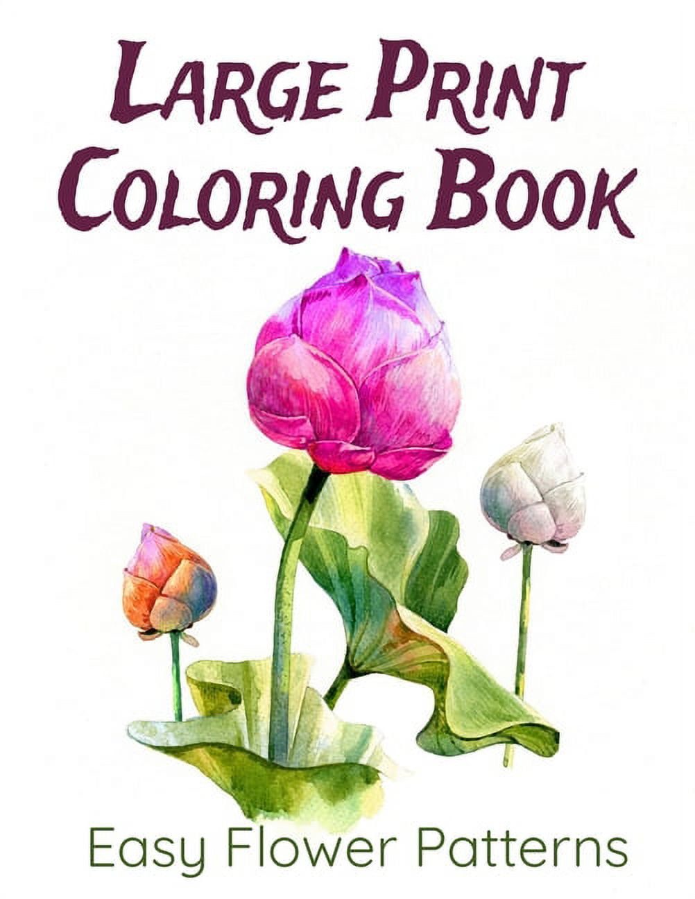 Large print coloring book a flower adult coloring book beautiful and awesome floral coloring pages for adult to get stress relieving and relaxation paperback