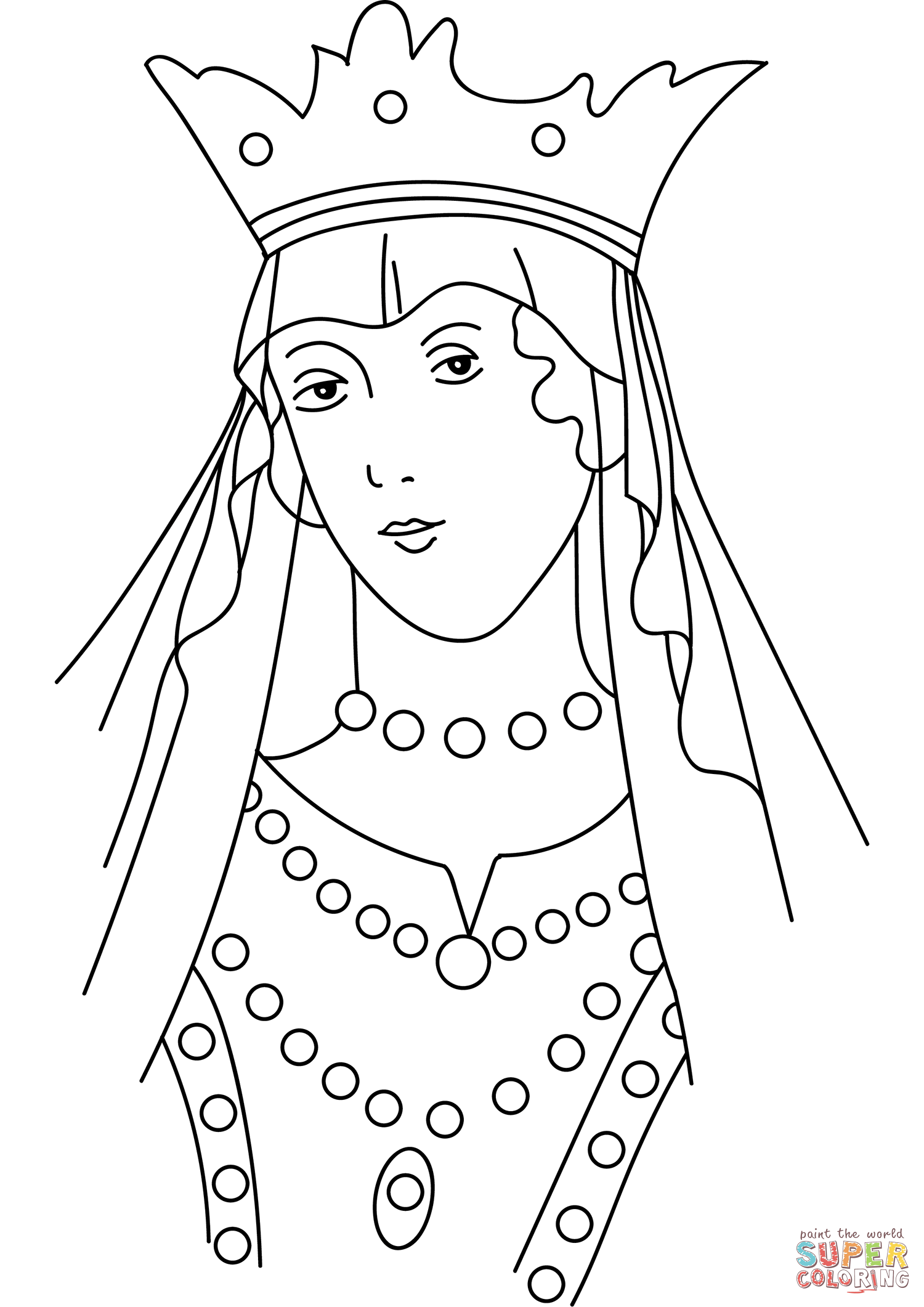 Gallic headband entrusted with stone necklace round the neck and on the chest coloring page free printable coloring pages