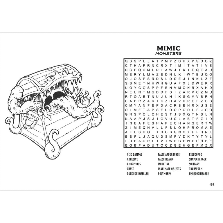 Coloring book word search dungeons dragons word search and coloring paperback