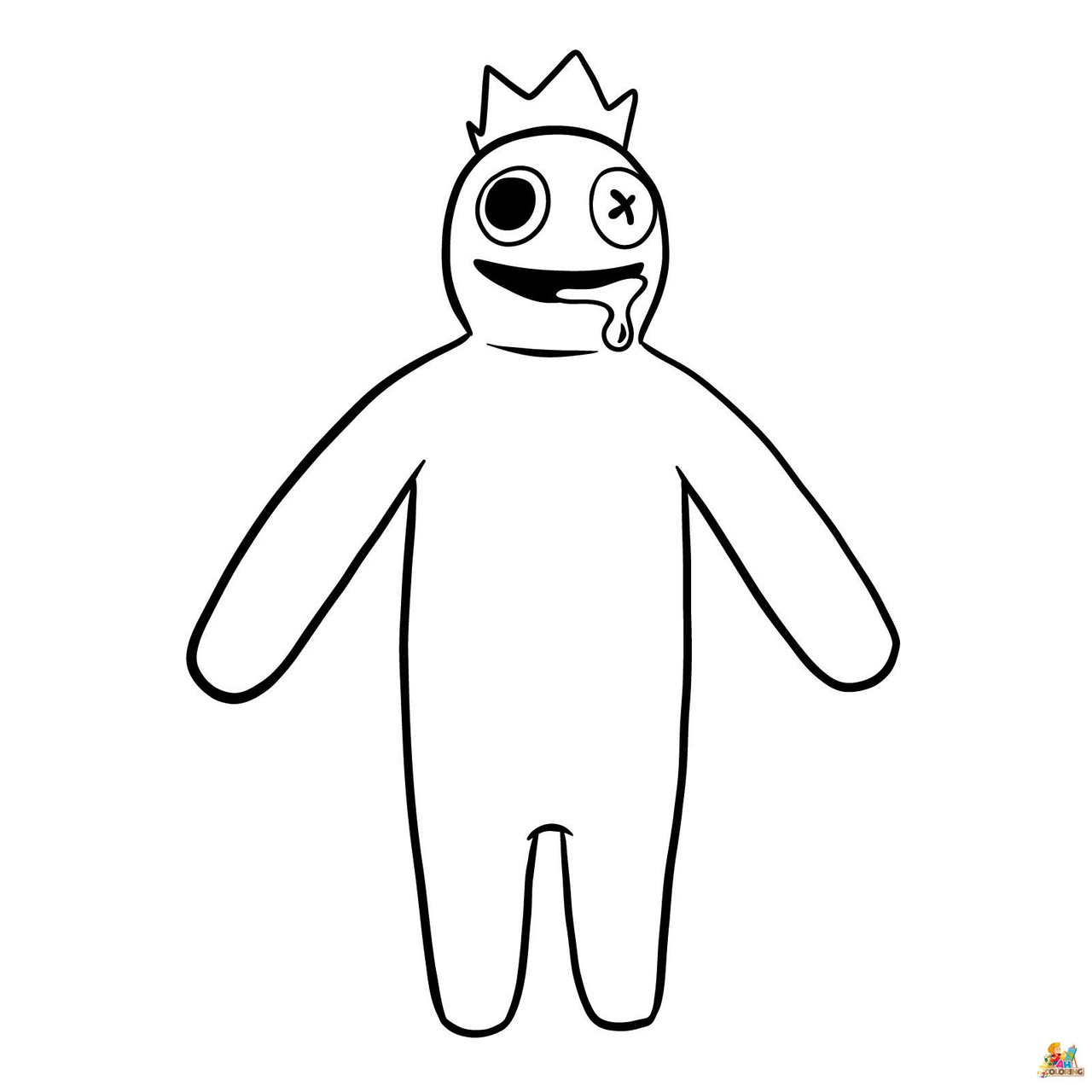 Explore the world of rainbow friends with printable coloring pages