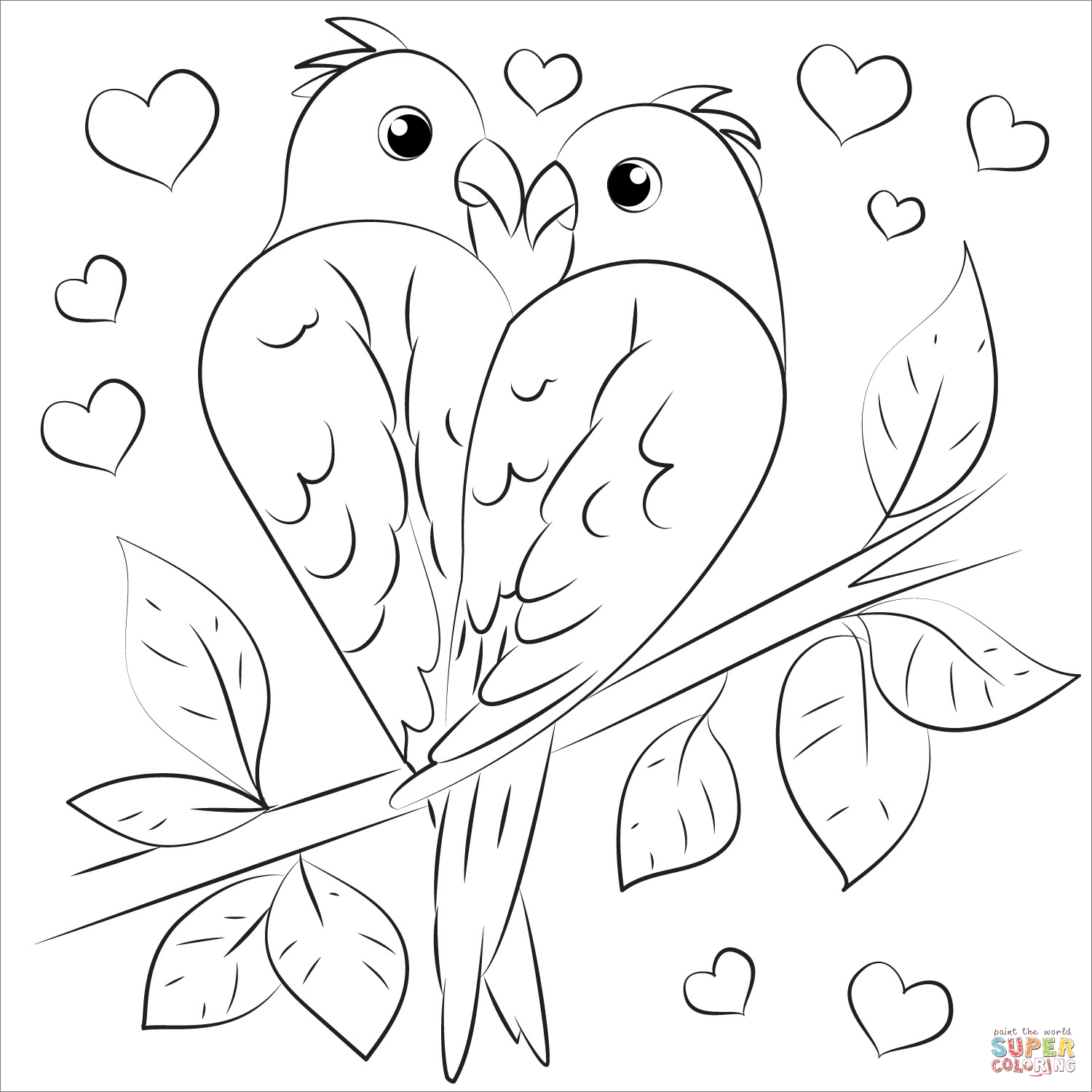 Dibujo de pãjaros del amor para colorear dibujos para colorear imprimir gratis