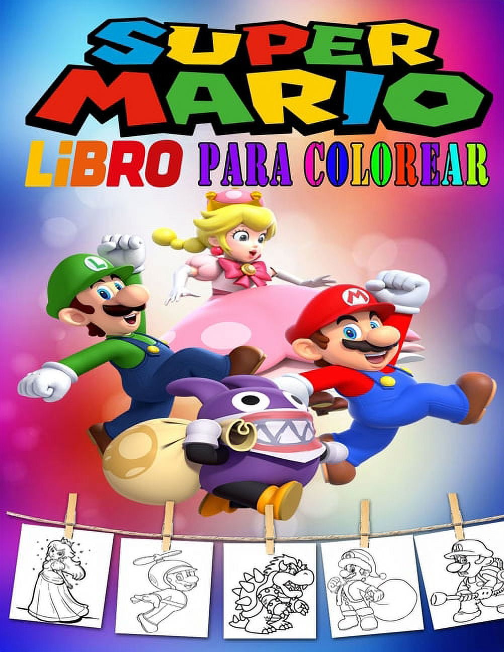 Super mario libro para colorear ilustraciones de libros para colorear de mario brothers para niãos super mario una gran ediciãn para colorear para los niãos ilustraciones de lujo para colorear paperback