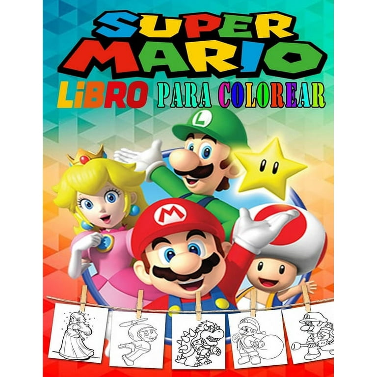 Super mario libro para colorear ilustraciones de libros para colorear de mario brothers para niãos super mario una gran ediciãn para colorear para los niãos ilustraciones de lujo para colorear