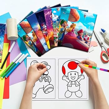 Libros para colorear de mario diy art drawing book mario cumpleaãos regalos regalos mario patrones colores folletos para fiesta de mario suministros juguetes y juegos
