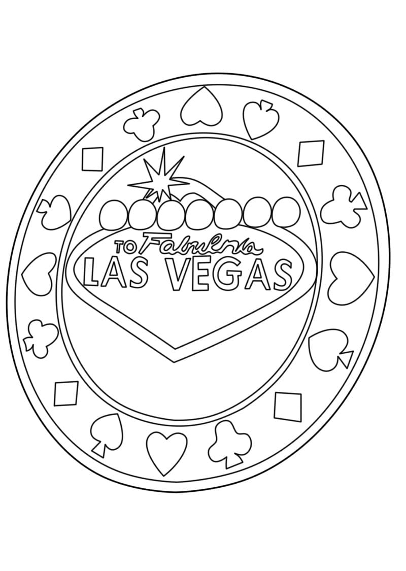 Las vegas picture coloring page