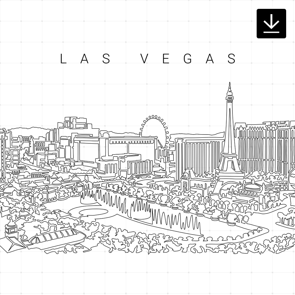 Las vegas skyline vector art
