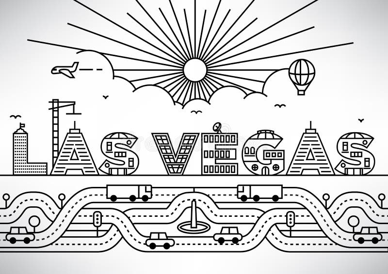 Las vegas city line stock illustrations â las vegas city line stock illustrations vectors clipart