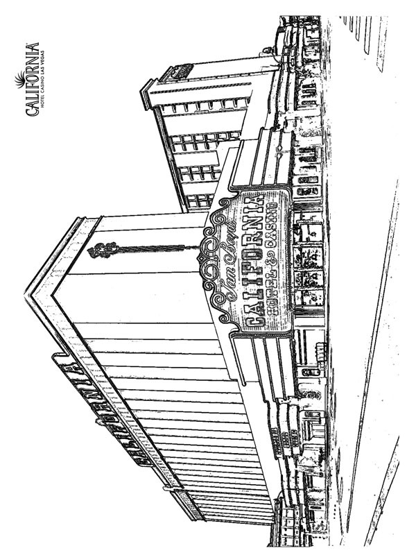 California hotel las vegas coloring page