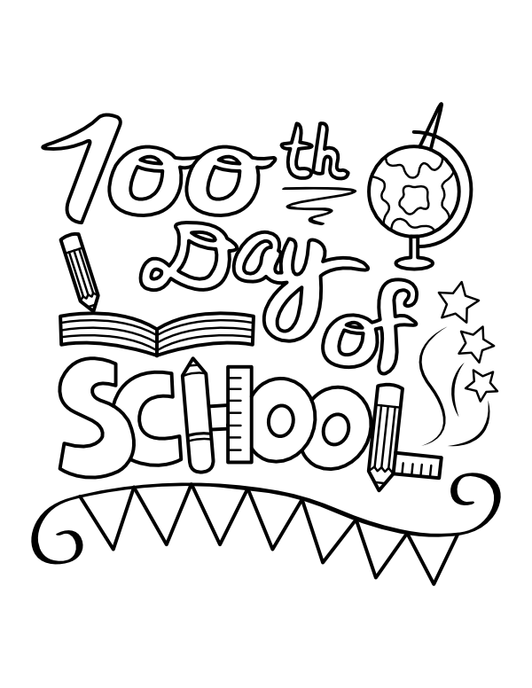 Printable th day of school coloring page