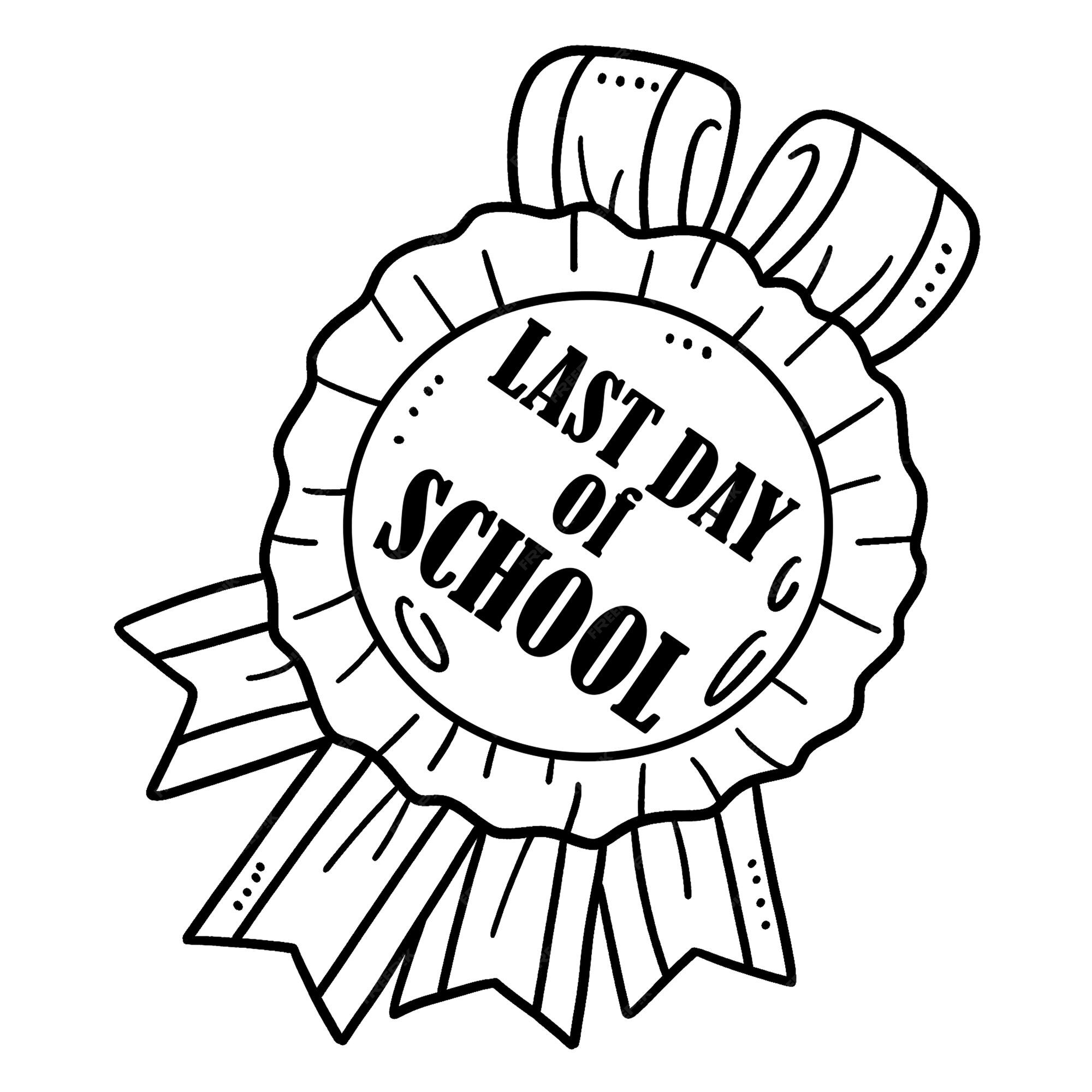 Premium vector last day of school isolated coloring page for kids