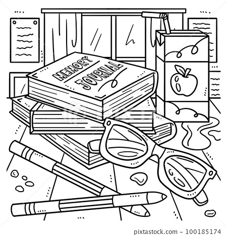 Last day of school memory journal coloring page