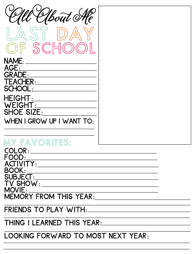 Last day of school printable