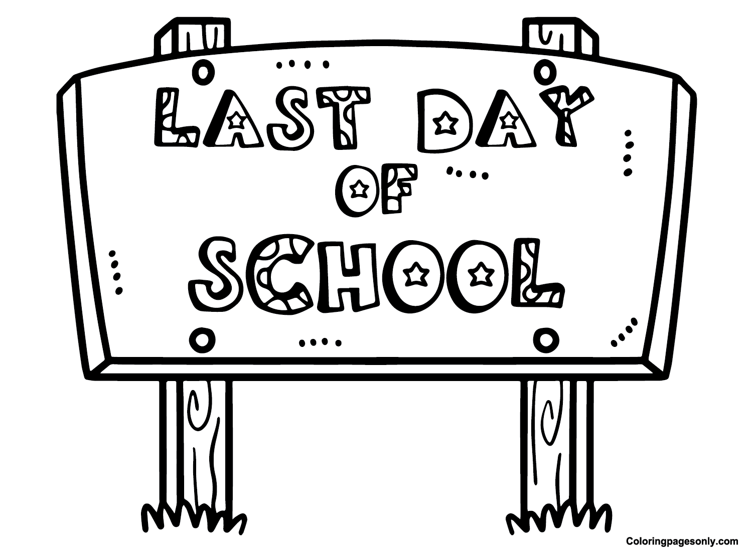 Printable last day of school coloring page
