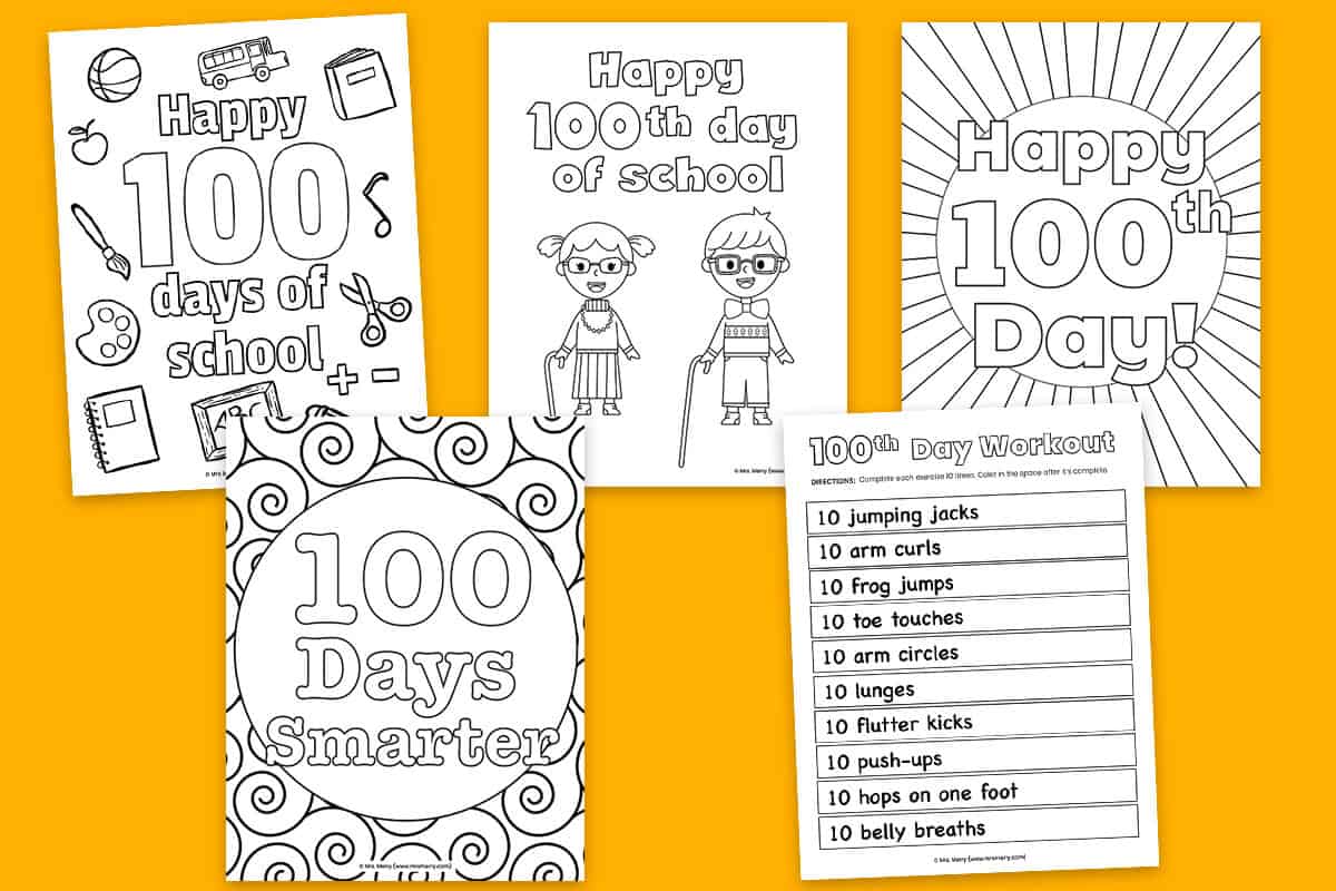 Days of school activities coloring pages free printables mrs merry