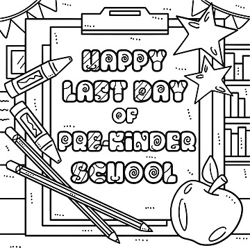 Coloring page for recording last day of school memories in a journal vector school drawing ring drawing color drawing png and vector with transparent background for free download