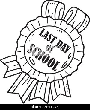 Last day of school coloring page for kids stock vector image art