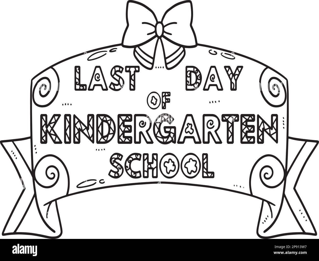 Last day of kindergarten school isolated coloring stock vector image art