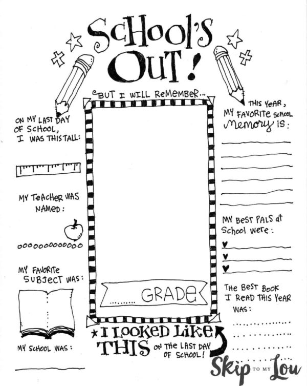 End of school printables skip to my lou