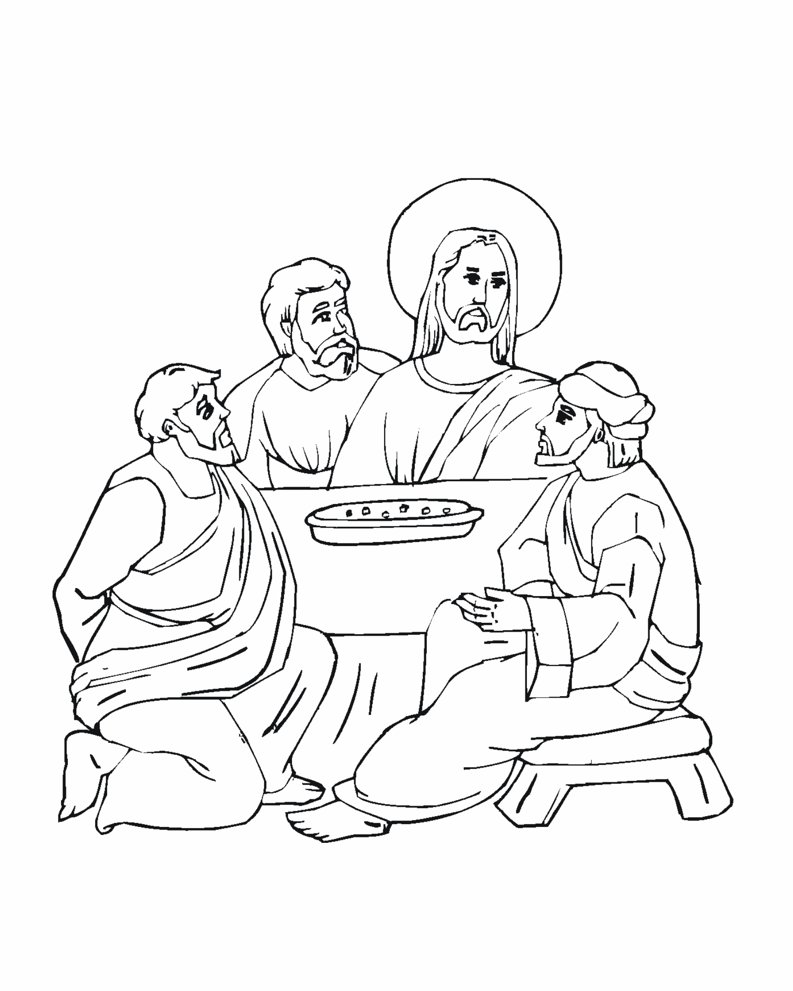 Memorate the last supper with a coloring page