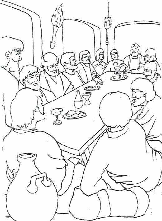 Last supper coloring page