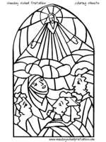 Stained glass coloring pages